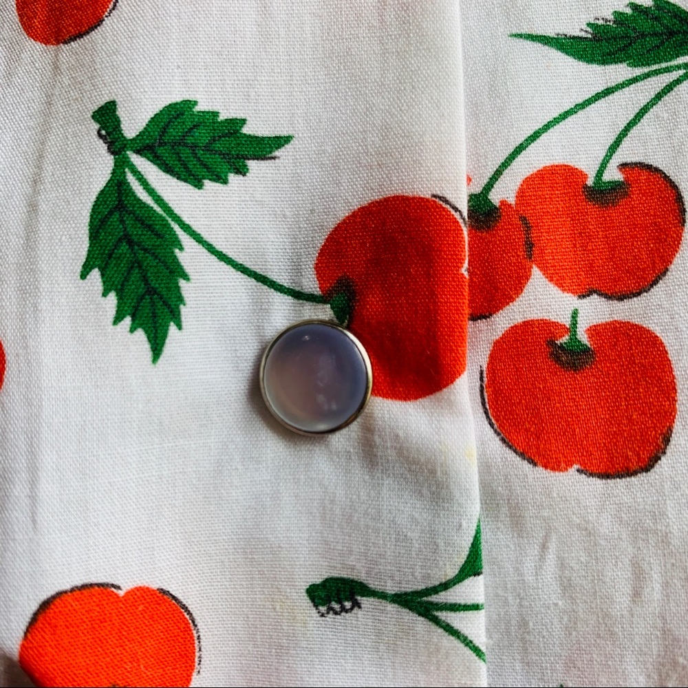 NWT Vintage 1970s Cherry Print Dress - Picture 7 of 8